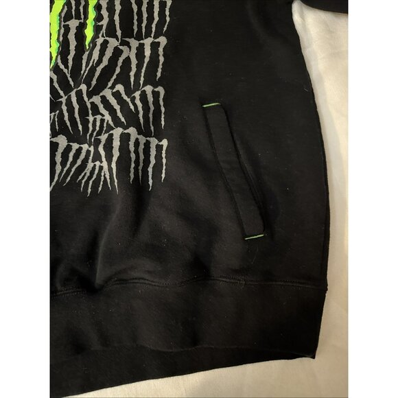 Monster Energy Unleash The Beast Y2K Hoodie Adult XL Pullover Black Green - Picture 7 of 13